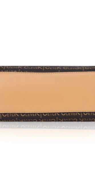 Mayawye Women's Faux Leather Printed Handbag (Camel)