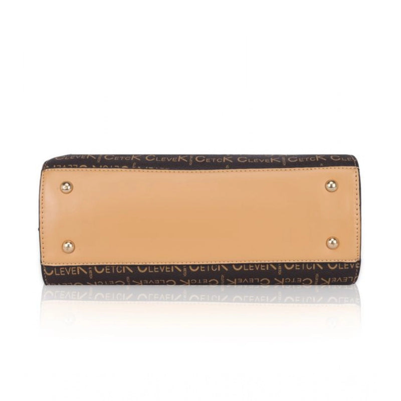 Mayawye Women's Faux Leather Printed Handbag (Camel)