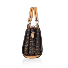 Mayawye Women's Faux Leather Printed Handbag (Camel)