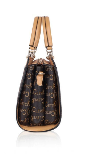 Mayawye Women's Faux Leather Printed Handbag (Camel)