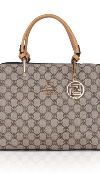 Mayawye Women's Faux Leather Printed Handbag (Camel)