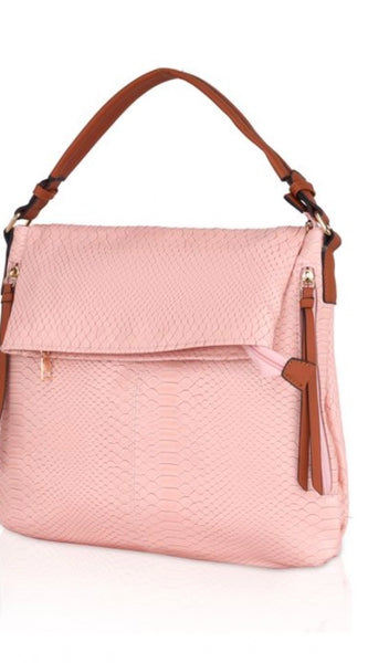 Mayawye Women's Faux Leather Textured Sling Bag (Pink)