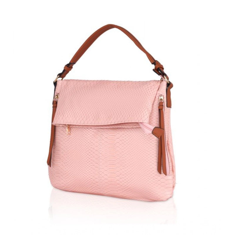 Mayawye Women's Faux Leather Textured Sling Bag (Pink)