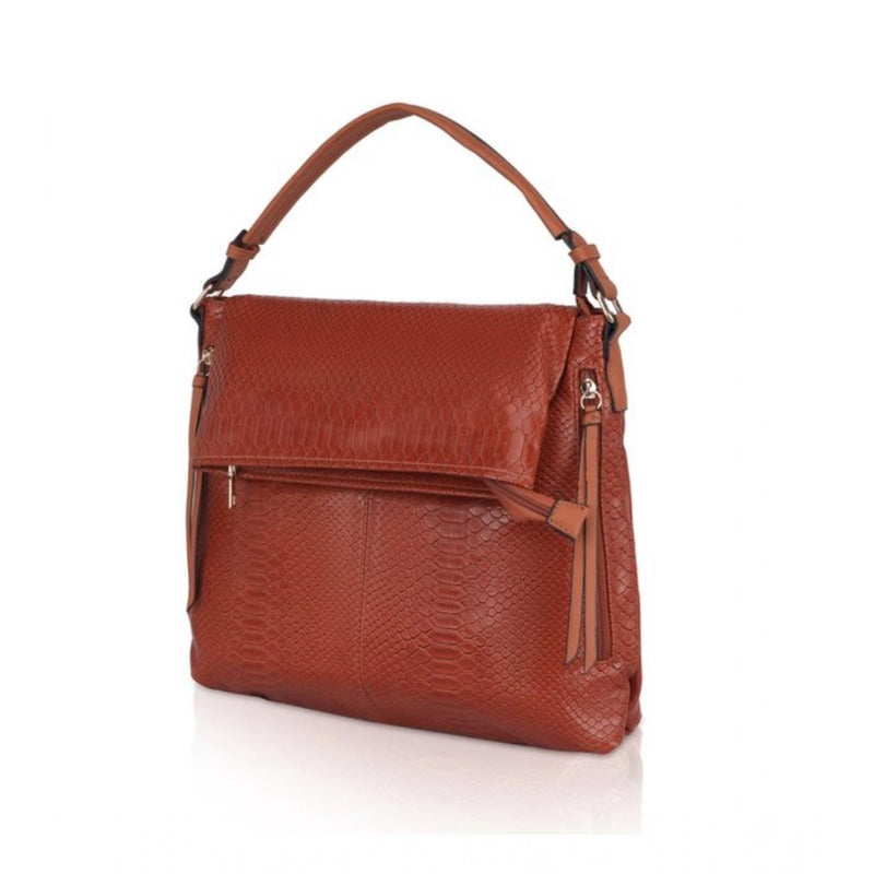 Mayawye Women's Faux Leather Textured Sling Bag (Brown )
