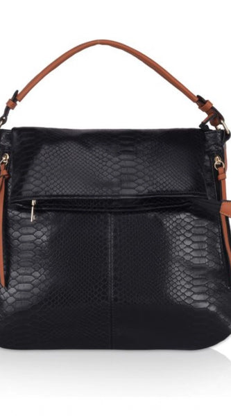 Mayawye Women's Faux Leather Textured Sling Bag (Black)