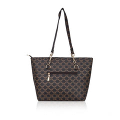 Mayawye Women's Faux Leather Printed Tote Bag (Brown)