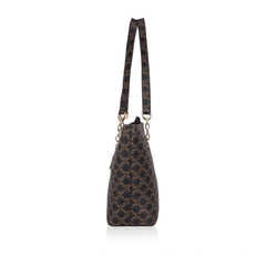 Mayawye Women's Faux Leather Printed Tote Bag (Brown)