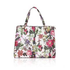 Mayawye Women's Faux Leather Printed Handheld Bag (White Pink)