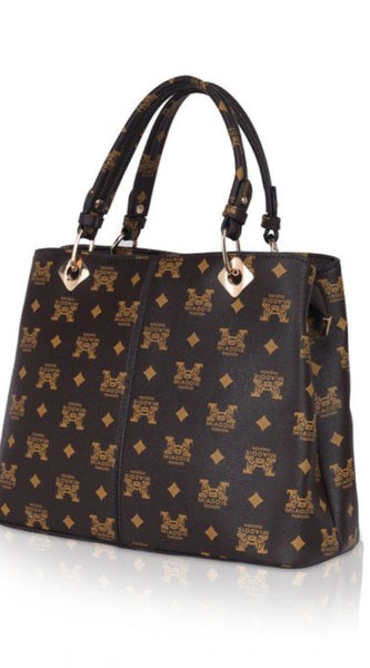 Mayawye Women's Faux Leather Printed Handheld Bag (Brown )