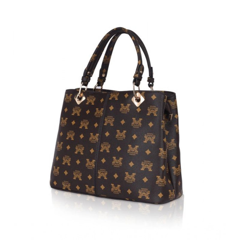 Mayawye Women's Faux Leather Printed Handheld Bag (Brown )