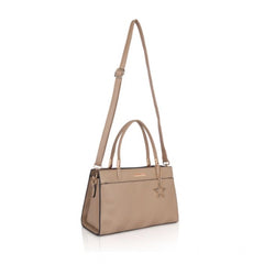 Mayawye Women's Faux Leather Textured Adjustable Long Belt Handbag (Khaki)