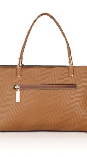 Mayawye Women's Faux Leather Textured Adjustable Long Belt Handbag (Brown)