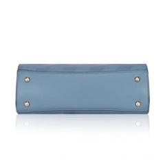 Mayawye Women's Faux Leather Textured Adjustable Long Belt Handbag (Blue)