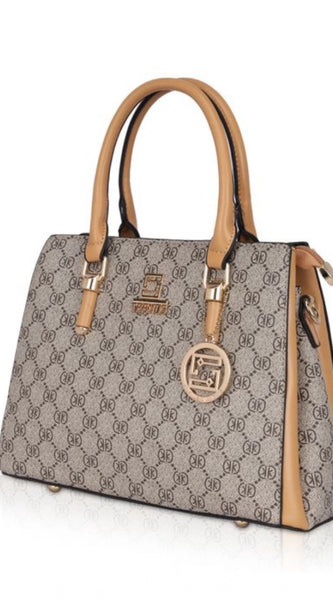 Mayawye Women's Faux Leather Printed Handbag (Camel)