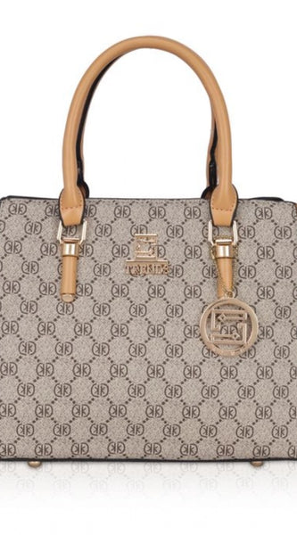 Mayawye Women's Faux Leather Printed Handbag (Camel)