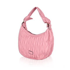 Mayawye Women's Faux Leather Textured Handbag (Pink)