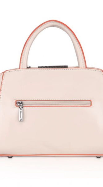 Mayawye Women's Faux Leather Metal Beads Handbag (Pink)