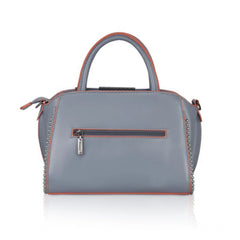 Mayawye Women's Faux Leather Metal Beads Handbag (Grey)