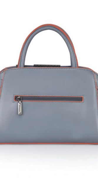 Mayawye Women's Faux Leather Metal Beads Handbag (Grey)
