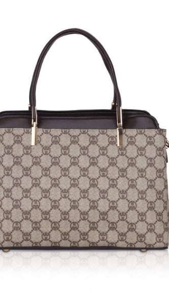Mayawye Women's Faux Leather Printed Handbag (Coffee)