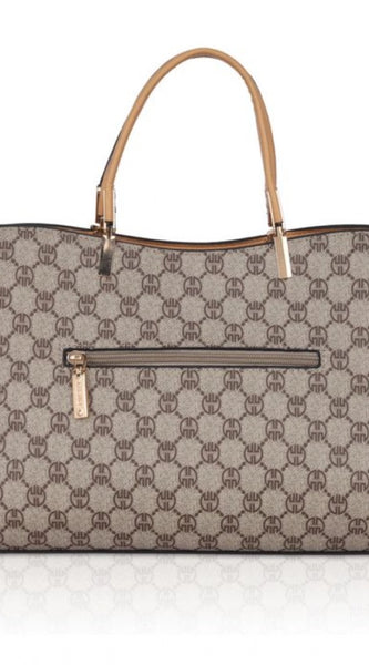 Mayawye Women's Faux Leather Printed Handbag (Camel)
