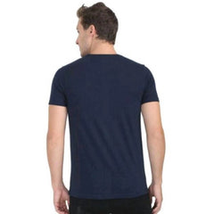 Mayawye Men's Casual Short Sleeves Cotton Round Neck T-shirt (Navy blue)