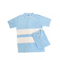 Mayawye Men's Casual Short Sleeves Cotton Polo Neck T-shirt (Aqua Blue)