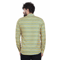 Mayawye Men's Cotton Blended Printed Full Sleeve Shortkurta (Multicolor)