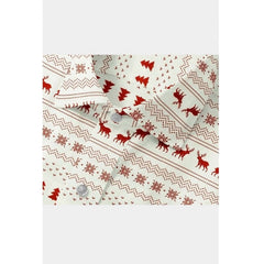 Mayawye Men's Cotton Blended Printed Full Sleeve Shirt (White-Red)