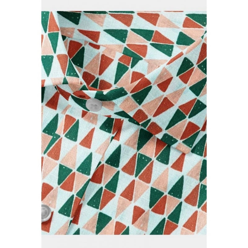 Mayawye Men's Cotton Blended Printed Full Sleeve Shirt (Multicolor)