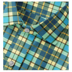 Mayawye Men's Cotton Blended Checked Full Sleeve Shirt (Green-Yellow)