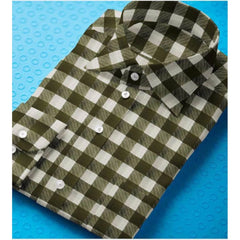 Mayawye Men's Cotton Blended Checked Full Sleeve Shirt (White-Green)