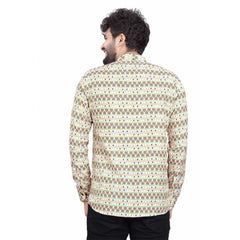Mayawye Men's Cotton Blended Printed Full Sleeve Shortkurta (Multicolor)