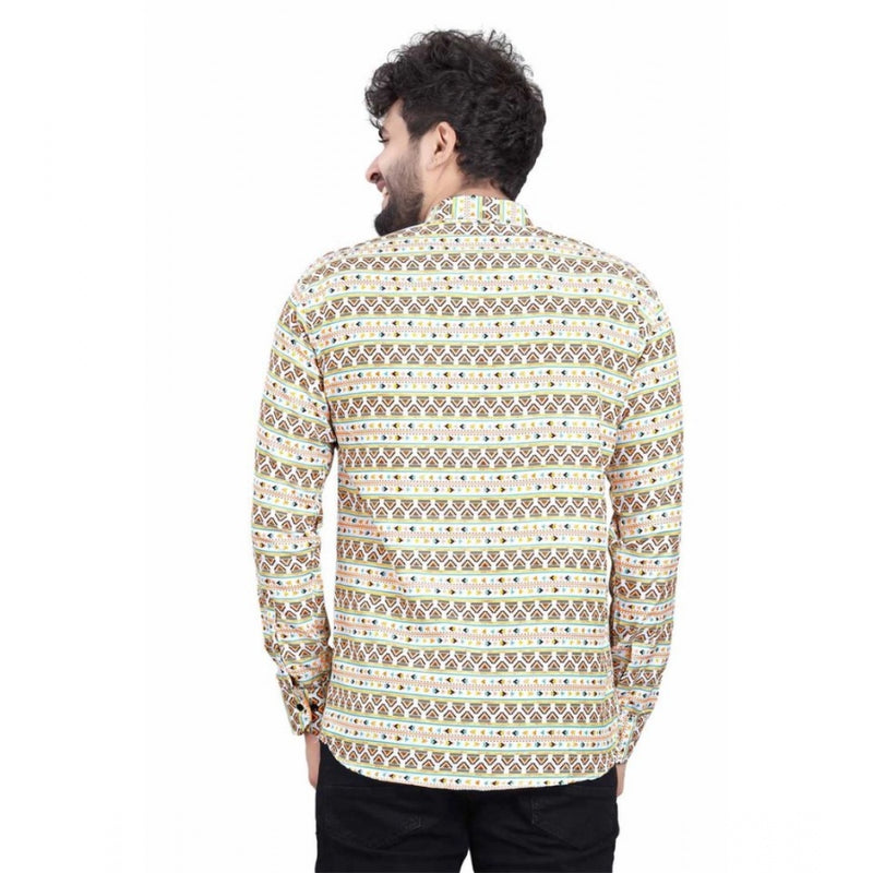Mayawye Men's Cotton Blended Printed Full Sleeve Shortkurta (Multicolor)