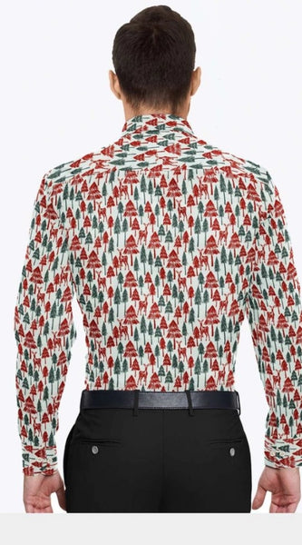 Mayawye Men's Cotton Blended Printed Full Sleeve Shirt (Multicolor)