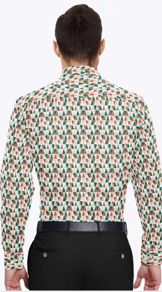 Mayawye Men's Cotton Blended Printed Full Sleeve Shirt (Multicolor)