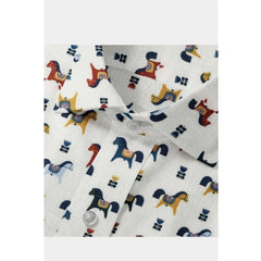Mayawye Men's Cotton Blended Printed Full Sleeve Shirt (Multicolor)