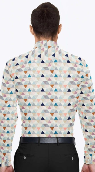 Mayawye Men's Cotton Blended Printed Full Sleeve Shirt (Multicolor)