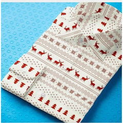 Mayawye Men's Cotton Blended Printed Full Sleeve Shirt (White-Red)
