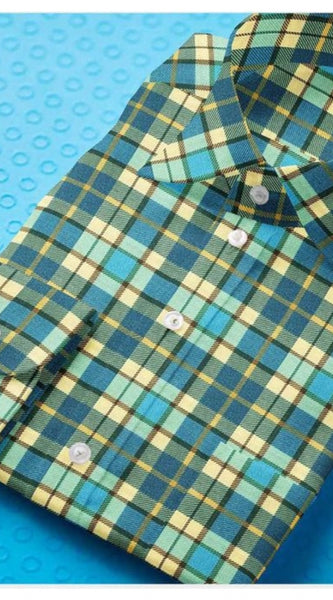 Mayawye Men's Cotton Blended Checked Full Sleeve Shirt (Green-Yellow)