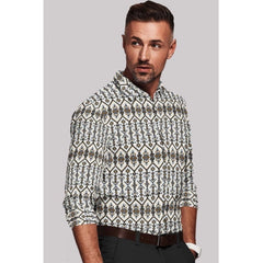 Mayawye Men's Cotton Blended Printed Full Sleeve Shirt (Multicolor)