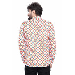 Mayawye Men's Cotton Blended Printed Full Sleeve Shortkurta (Multicolor)