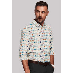Mayawye Men's Cotton Blended Printed Full Sleeve Shirt (Multicolor)