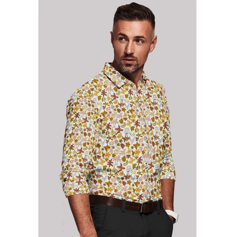 Mayawye Men's Cotton Blended Printed Full Sleeve Shirt (Multicolor)