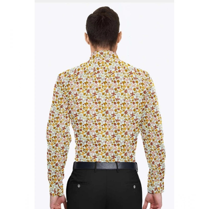 Mayawye Men's Cotton Blended Printed Full Sleeve Shirt (Multicolor)