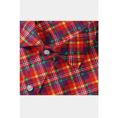 Mayawye Men's Cotton Blended Checked Full Sleeve Shirt (Red)