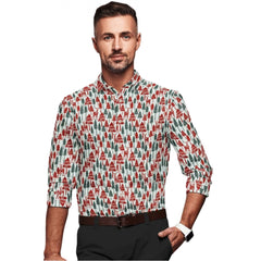 Mayawye Men's Cotton Blended Printed Full Sleeve Shirt (Multicolor)