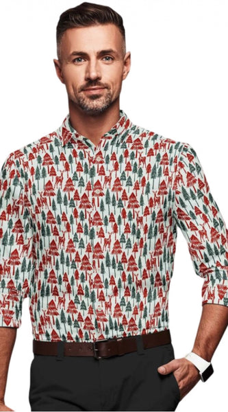 Mayawye Men's Cotton Blended Printed Full Sleeve Shirt (Multicolor)
