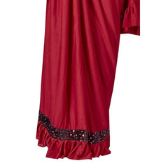 Mayawye Women's Lycra Solid Saree With Unstitched Blouse (Red, 5.5 Mtr)