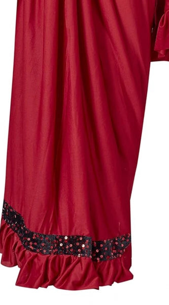 Mayawye Women's Lycra Solid Saree With Unstitched Blouse (Red, 5.5 Mtr)